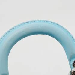 Dior Sky Blue Leather Mini Be Dior Top Handle Bag