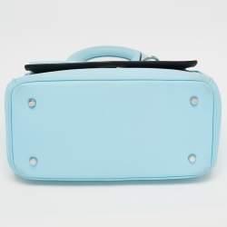 Dior Sky Blue Leather Mini Be Dior Top Handle Bag