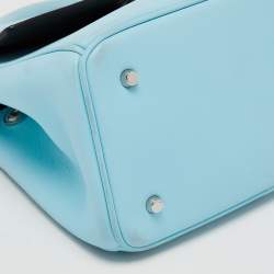 Dior Sky Blue Leather Mini Be Dior Top Handle Bag
