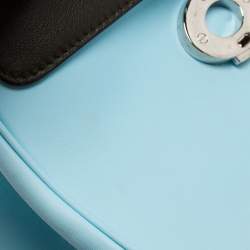Dior Sky Blue Leather Mini Be Dior Top Handle Bag