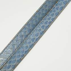 Pre Owned Dior Blue Python Medium Lady Dior Tote