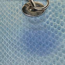 Pre Owned Dior Blue Python Medium Lady Dior Tote