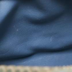 Pre Owned Dior Blue Python Medium Lady Dior Tote