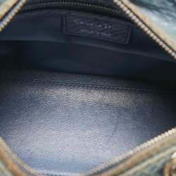 Pre Owned Dior Blue Python Medium Lady Dior Tote