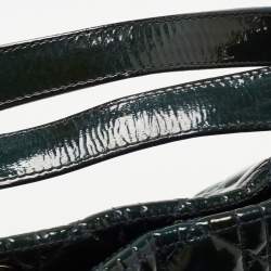 Dior Green Cannage Patent Leather Soft Lady Dior Shopper Tote