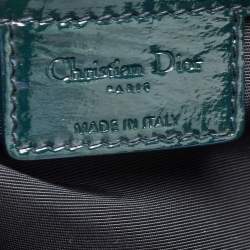 Dior Green Cannage Patent Leather Soft Lady Dior Shopper Tote