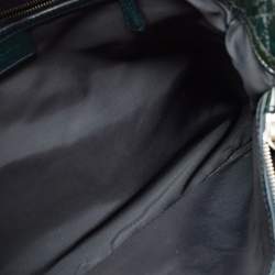 Dior Green Cannage Patent Leather Soft Lady Dior Shopper Tote