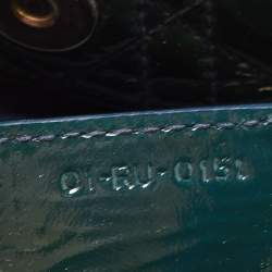 Dior Green Cannage Patent Leather Soft Lady Dior Shopper Tote