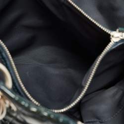 Dior Green Cannage Patent Leather Soft Lady Dior Shopper Tote
