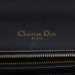 Pre Owned Dior Metallic Gold Micro Cannage Patent Leather Medium Diorama Shoulder Bag