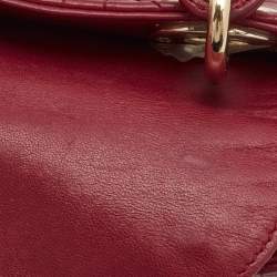 Dior Red Cannage Leather Mini Lady Dior Tote