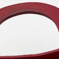 Dior Red Cannage Leather Mini Lady Dior Tote