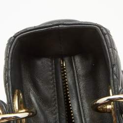 Pre Owned Dior Black Cannage Leather Medium Lady Dior Tote