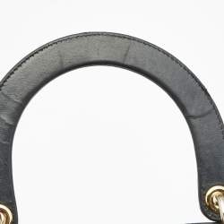 Pre Owned Dior Black Cannage Leather Medium Lady Dior Tote