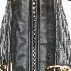 Pre Owned Dior Black Cannage Leather Medium Lady Dior Tote