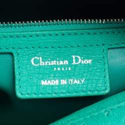 Pre Owned Dior Green Ostrich Large Lady Dior Tote
