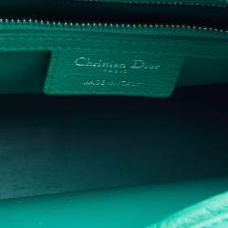 Pre Owned Dior Green Ostrich Large Lady Dior Tote