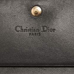 Pre Owned Dior Black Cannage Leather Lady Dior Card Case