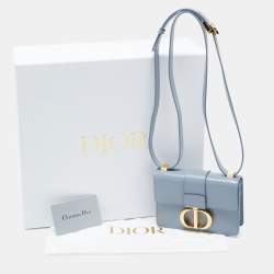 Dior Light Blue Leather Micro 30 Montaigne Crossbody Bag