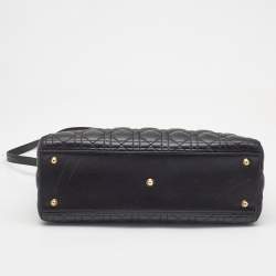 Dior Black Cannage Leather Large Lady Dior Tote