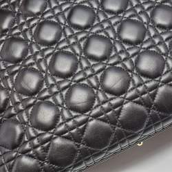 Dior Black Cannage Leather Large Lady Dior Tote