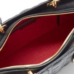 Dior Black Cannage Leather Large Lady Dior Tote