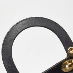 Dior Black Cannage Leather Large Lady Dior Tote