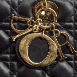 Dior Black Cannage Leather Large Lady Dior Tote