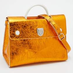 Pre Owned Dior Metallic Leather Large Diorever Tote