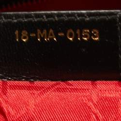 Pre Owned Dior Black Cannage Leather Large Lady Dior Tote