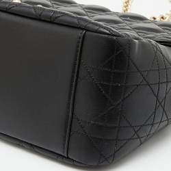 Pre Owned Dior Black Cannage Leather Miss Dior Flap Chain Bag