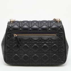 Pre Owned Dior Black Cannage Leather Miss Dior Flap Chain Bag
