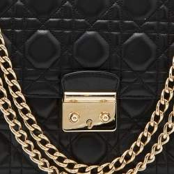 Pre Owned Dior Black Cannage Leather Miss Dior Flap Chain Bag