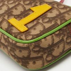 Pre Owned Dior Multicolor Oblique Coated Canvas and Leather Vintage Rasta 1 Pochette Bag 