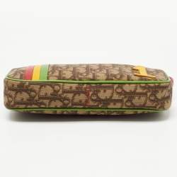 Pre Owned Dior Multicolor Oblique Coated Canvas and Leather Vintage Rasta 1 Pochette Bag 