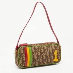 Pre Owned Dior Multicolor Oblique Coated Canvas and Leather Vintage Rasta 1 Pochette Bag 