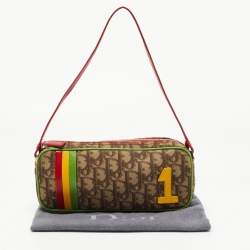Pre Owned Dior Multicolor Oblique Coated Canvas and Leather Vintage Rasta 1 Pochette Bag 
