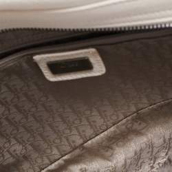 Pre Owned Dior White Leather Limited Edition 0168 Gaucho Alpine Saddle Bag
