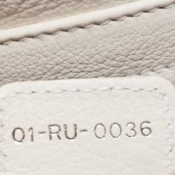 Pre Owned Dior White Leather Limited Edition 0168 Gaucho Alpine Saddle Bag