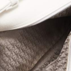 Pre Owned Dior White Leather Limited Edition 0168 Gaucho Alpine Saddle Bag