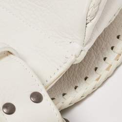 Pre Owned Dior White Leather Limited Edition 0168 Gaucho Alpine Saddle Bag