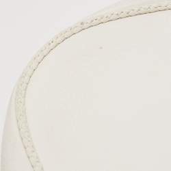 Pre Owned Dior White Leather Limited Edition 0168 Gaucho Alpine Saddle Bag