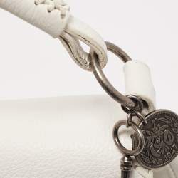 Pre Owned Dior White Leather Limited Edition 0168 Gaucho Alpine Saddle Bag