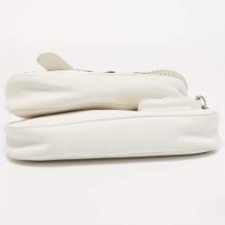Pre Owned Dior White Leather Limited Edition 0168 Gaucho Alpine Saddle Bag