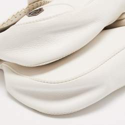 Pre Owned Dior White Leather Limited Edition 0168 Gaucho Alpine Saddle Bag