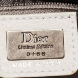 Pre Owned Dior White Leather Limited Edition 0168 Gaucho Alpine Saddle Bag