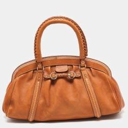 Pre Owned Dior Tan Leather My Dior Satchel