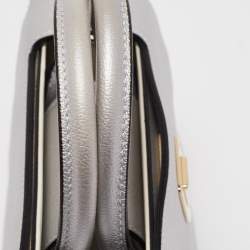 Pre Owned Dior Matte Silver Leather Mini Diorever Top Handle Bag