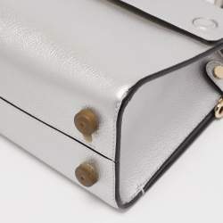 Pre Owned Dior Matte Silver Leather Mini Diorever Top Handle Bag
