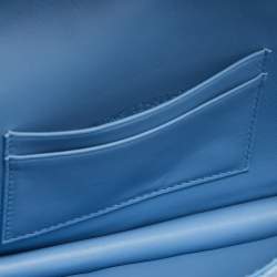 Pre Owned Dior Light Blue Cannage Leather Caro Belt Pouch with Chain